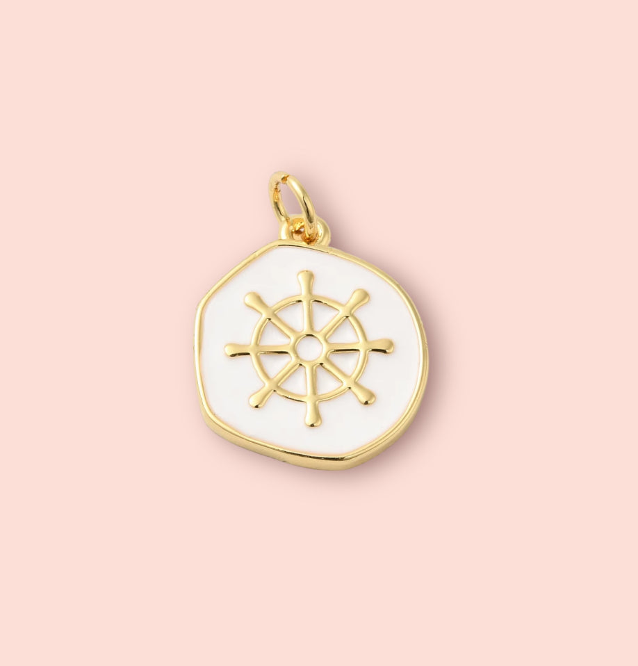 18K Gold Plated Wheel Disc Charm