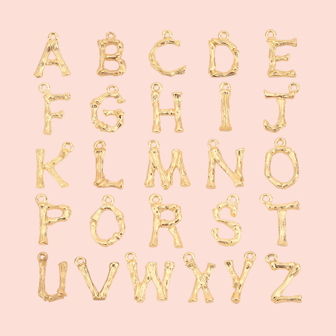 18K Gold Plated Initial Letter Alphabet Charms