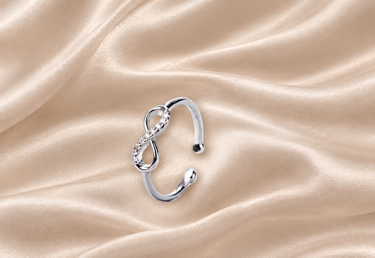 925 Sterling Silver Infinity Sparkle adjustable ring!