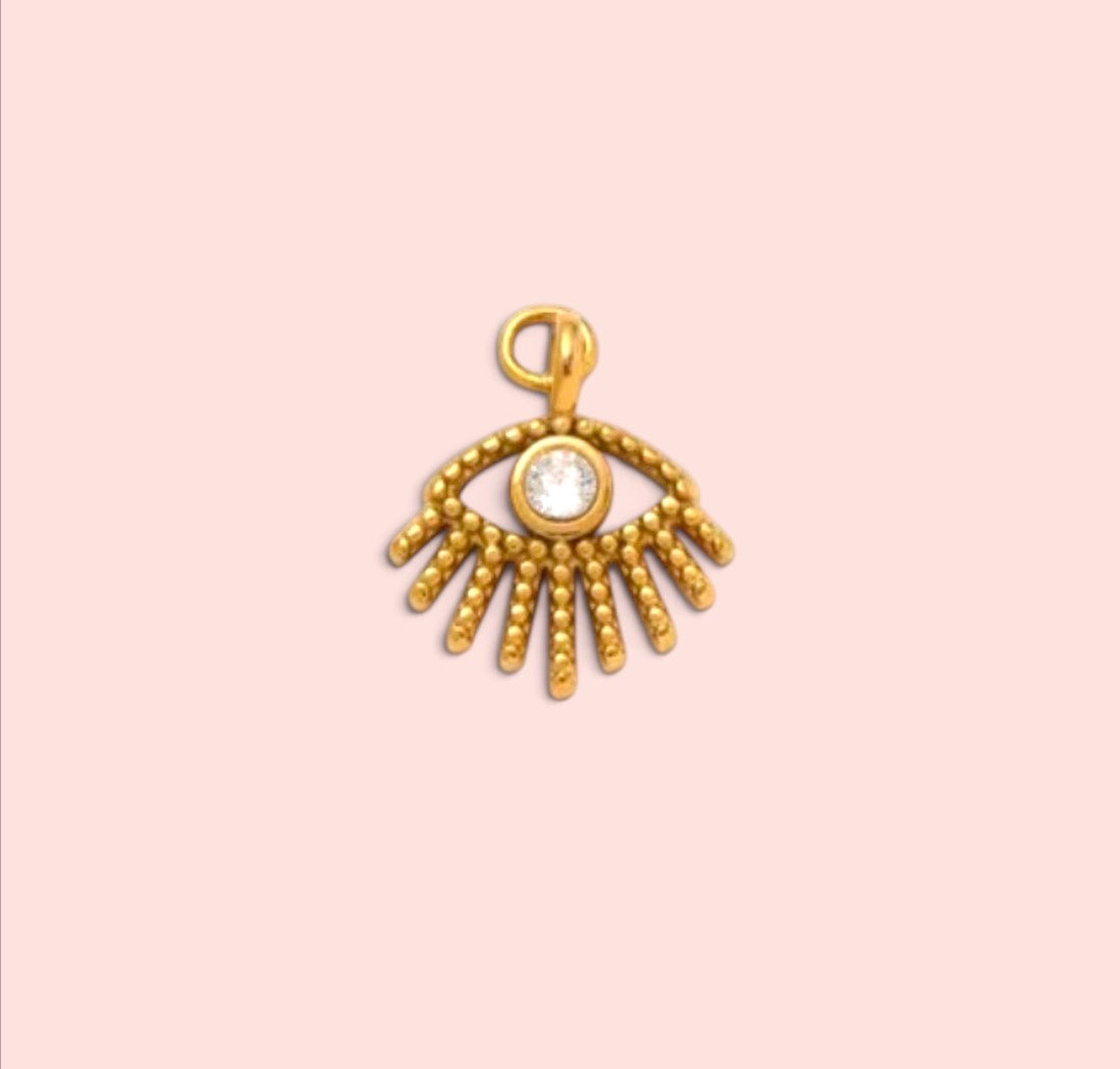 18K Gold Plated Abstract Evil Eye protector Charm