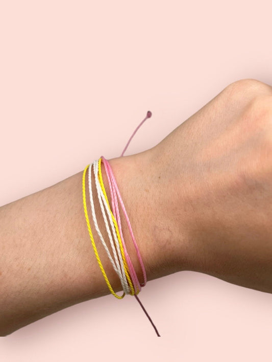 Pink lemonade wax string bracelet!
