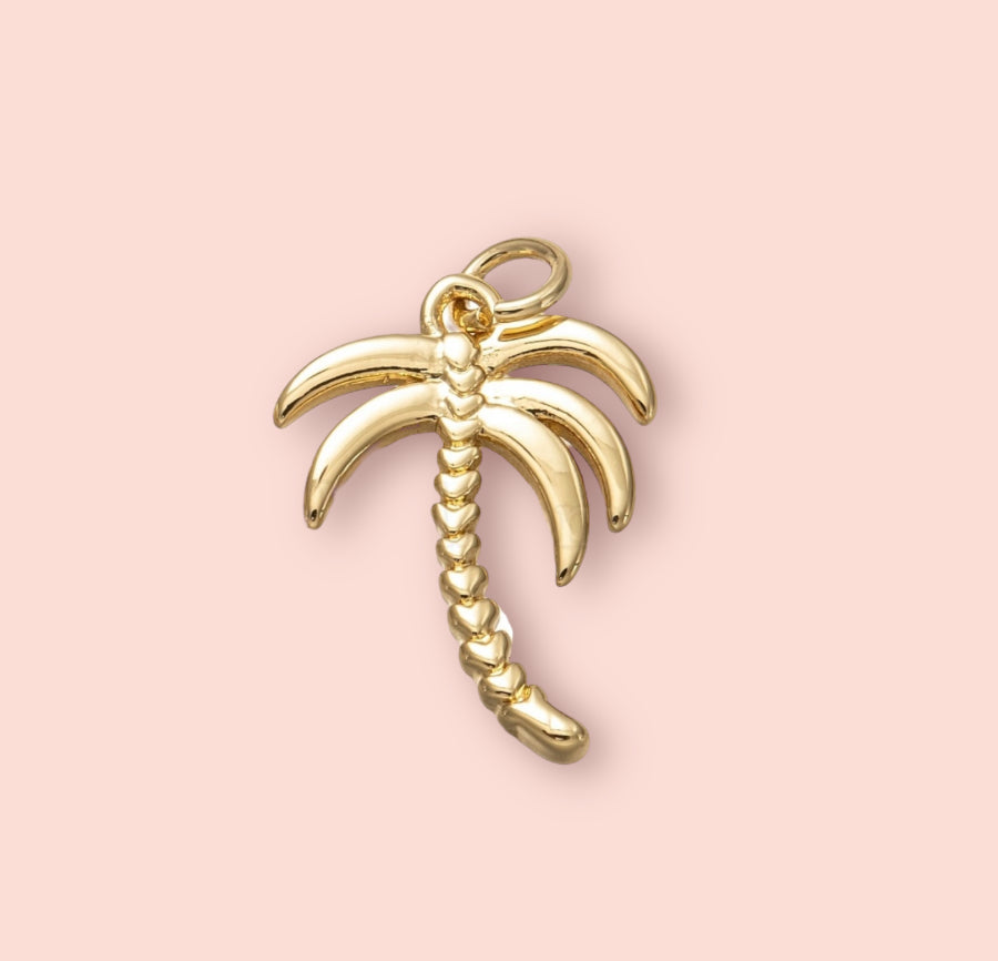 18K Gold Plated Costal Beach Charm Paperclip Necklace