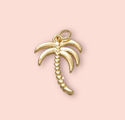 18K Gold Plated Costal Beach Charm Paperclip Necklace