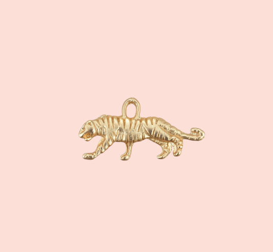 18K Gold Plated Tiger Charm