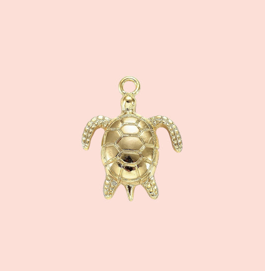 18K Gold Plated Large Turtle Charm