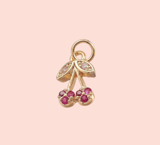 18K Gold Plated Cherry Charm