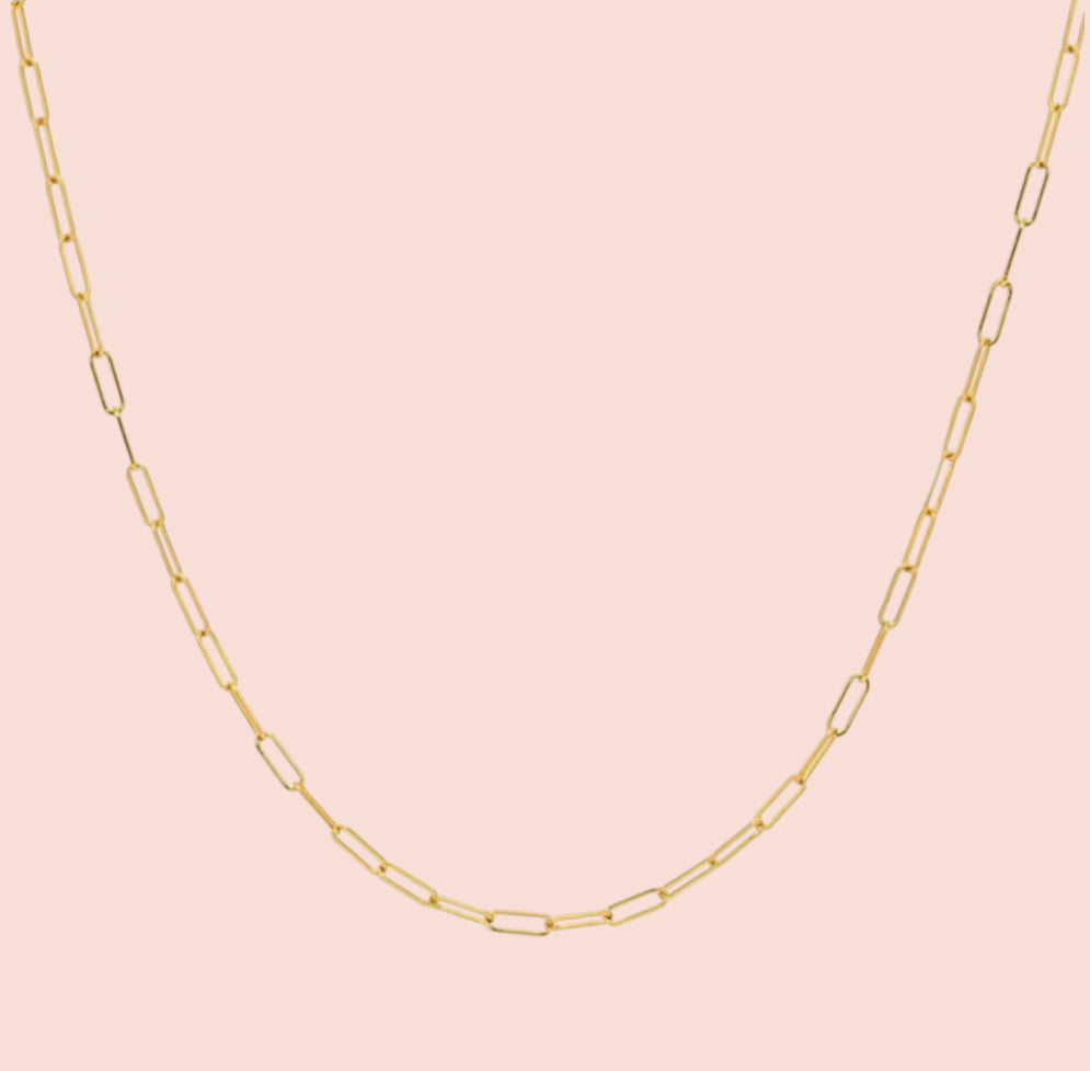 18K Gold Plated Paperclip Chain 6g