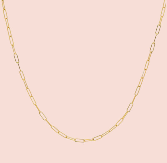 18K Gold Plated Paperclip Chain 6g