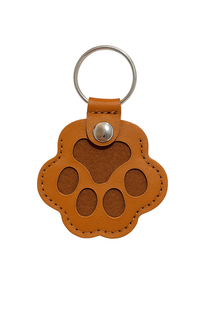 Personalised Pet Paw Leather Keyring - Keepsake/ Memorial
