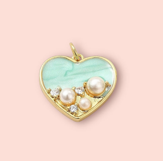18K Gold Plated Beachy Heart Charm