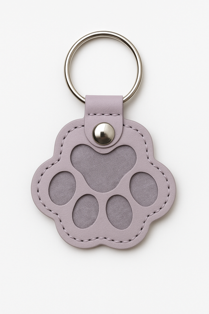 Personalised Pet Paw Leather Keyring - Keepsake/ Memorial