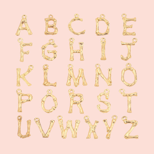 18K Gold Plated Initial Letter Alphabet Charms