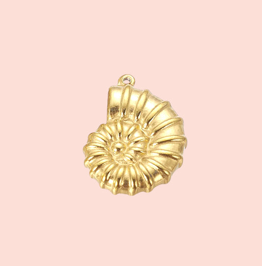 18K Gold Plated Ammonite Shell Charm8