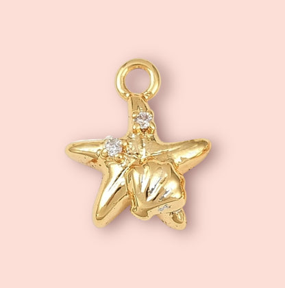 Freshwater Pearl 18K Gold Plated Costal Charm Necklace