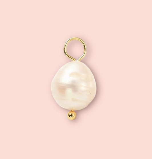 18K Gold Plated Freshwater Pearl Charm
