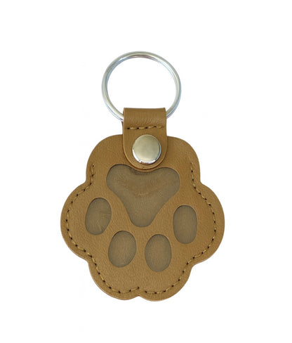 Personalised Pet Paw Leather Keyring - Keepsake/ Memorial