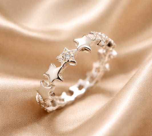 925 Sterling Silver Star adjustable ring