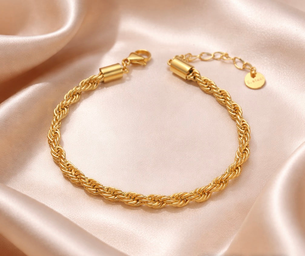 18K Gold Plated Rope Twist Bracelet