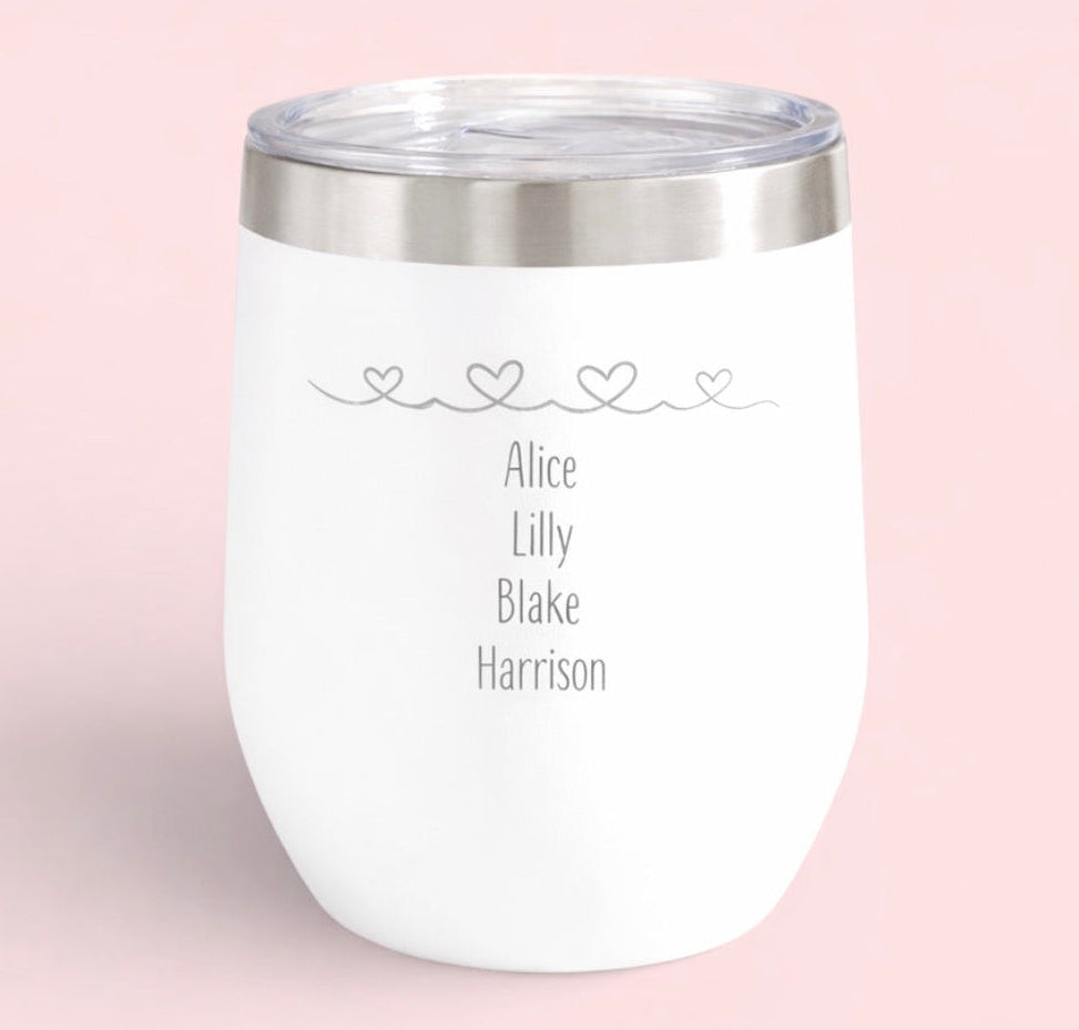 Personalized 12oz Tumbler, Engraved Cup, Insulated, Thermos, Stainless Steel