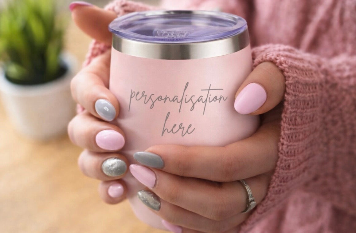 Personalized 12oz Tumbler, Engraved Cup, Insulated, Thermos, Stainless Steel