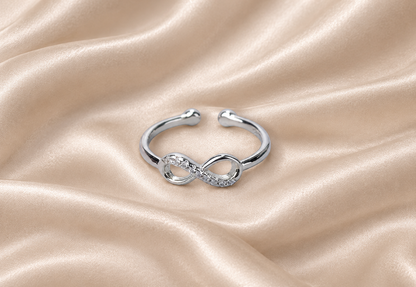 925 Sterling Silver Infinity Sparkle adjustable ring!