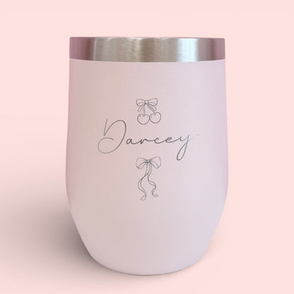 Personalized 12oz Tumbler, Engraved Cup, Insulated, Thermos, Stainless Steel