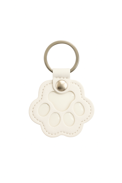 Personalised Pet Paw Leather Keyring - Keepsake/ Memorial