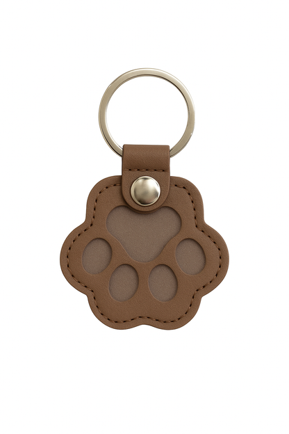 Personalised Pet Paw Leather Keyring - Keepsake/ Memorial