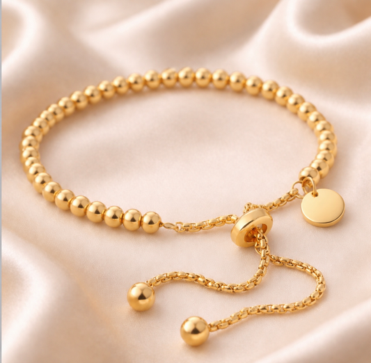 18K Gold Plated Beaded Bracelet