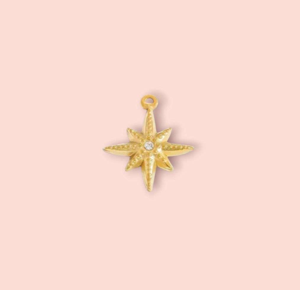18K Gold Plated Star Gem Charm