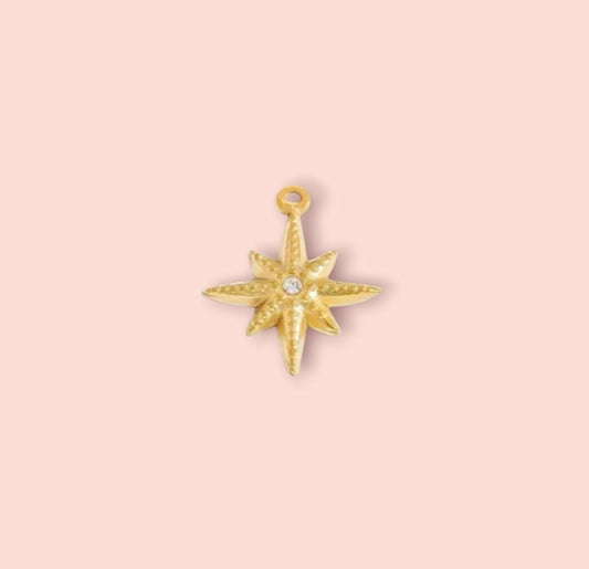 18K Gold Plated Star Gem Charm