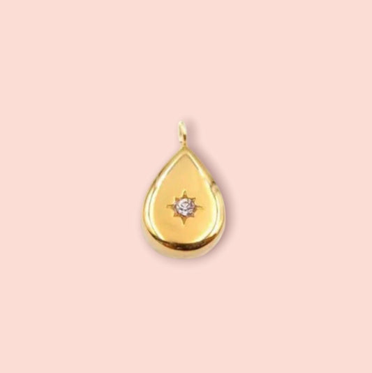 18K Gold Plated Drop Star Gem Charm