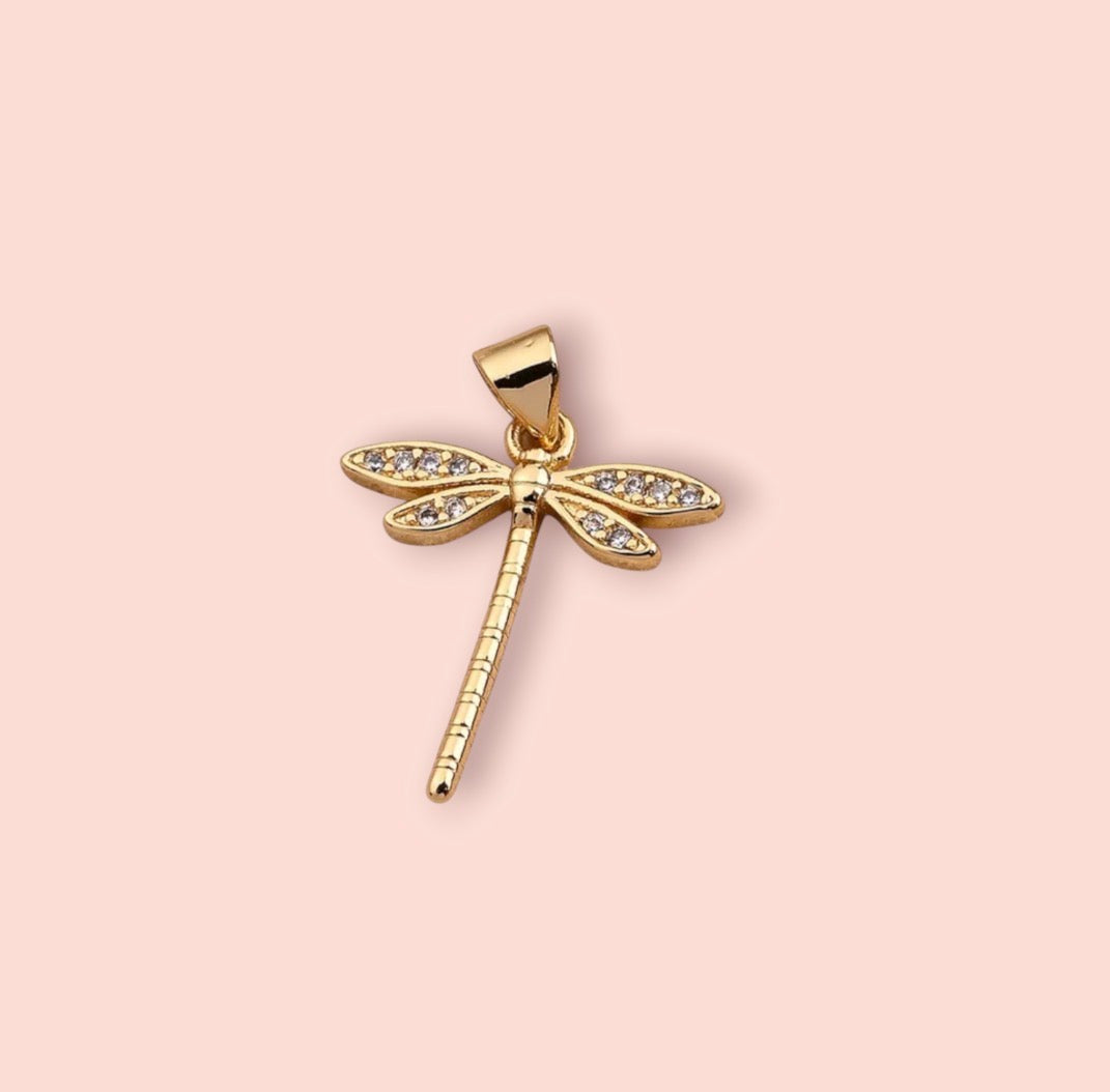 18K Gold Plated Dragonfly Charm