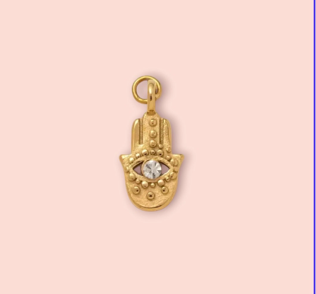 18K Gold Plated Evil Eye Hand Palm protector Charm