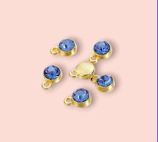 Blue crystal gem Birthstone December Charm