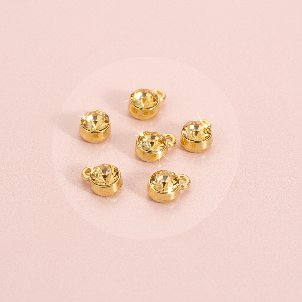 Gold crystal gem Birthstone November Charm