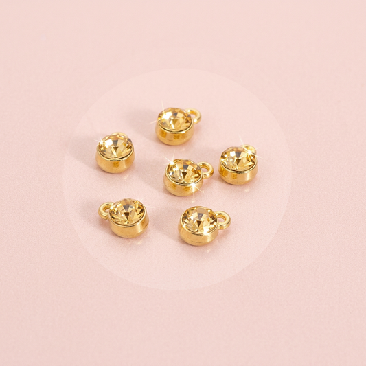 Gold crystal gem Birthstone November Charm