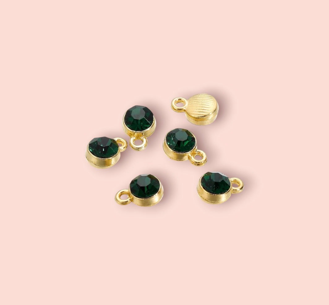 Dark Green crystal gem Birthstone May Charm