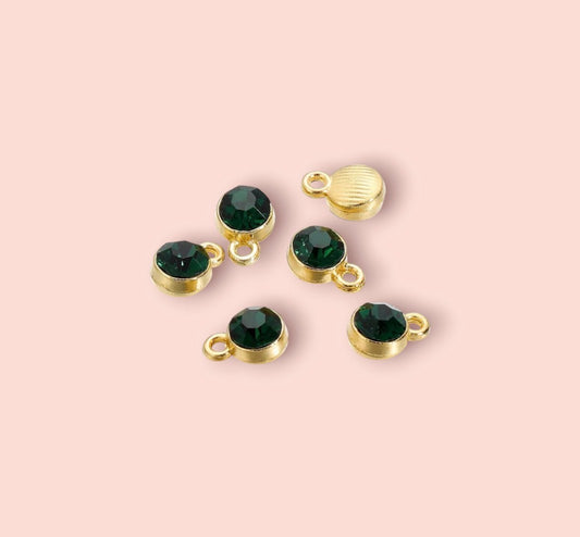 Dark Green crystal gem Birthstone May Charm