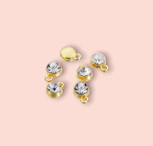 Clear white crystal gem Birthstone April Charm