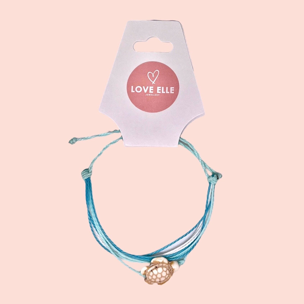 Teal turtle charm wax string bracelet! Save the Ocean!