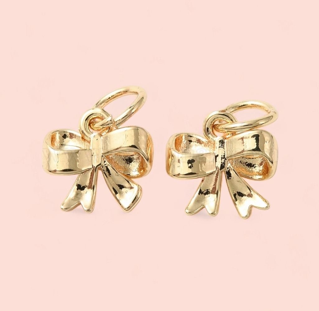 18K Gold Plated  Bow Huggies Hoop Earrings