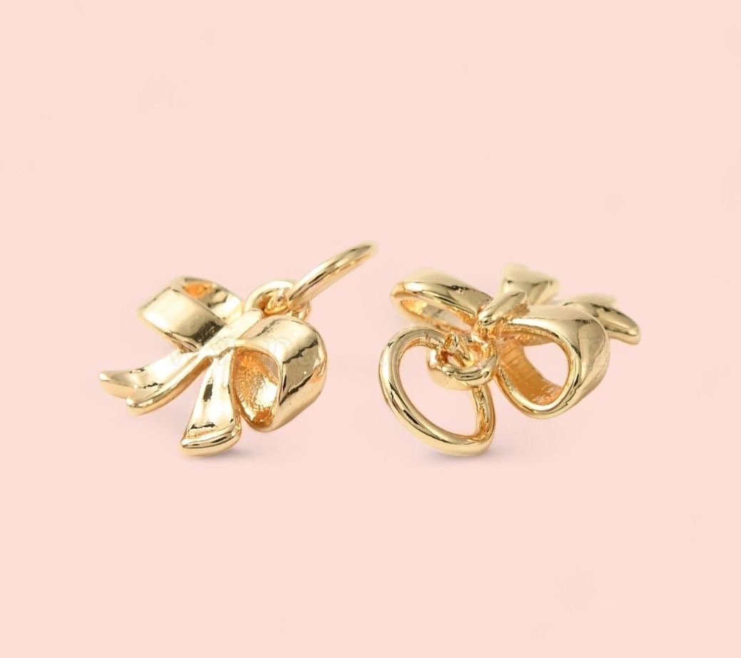 18K Gold Plated  Bow Huggies Hoop Earrings