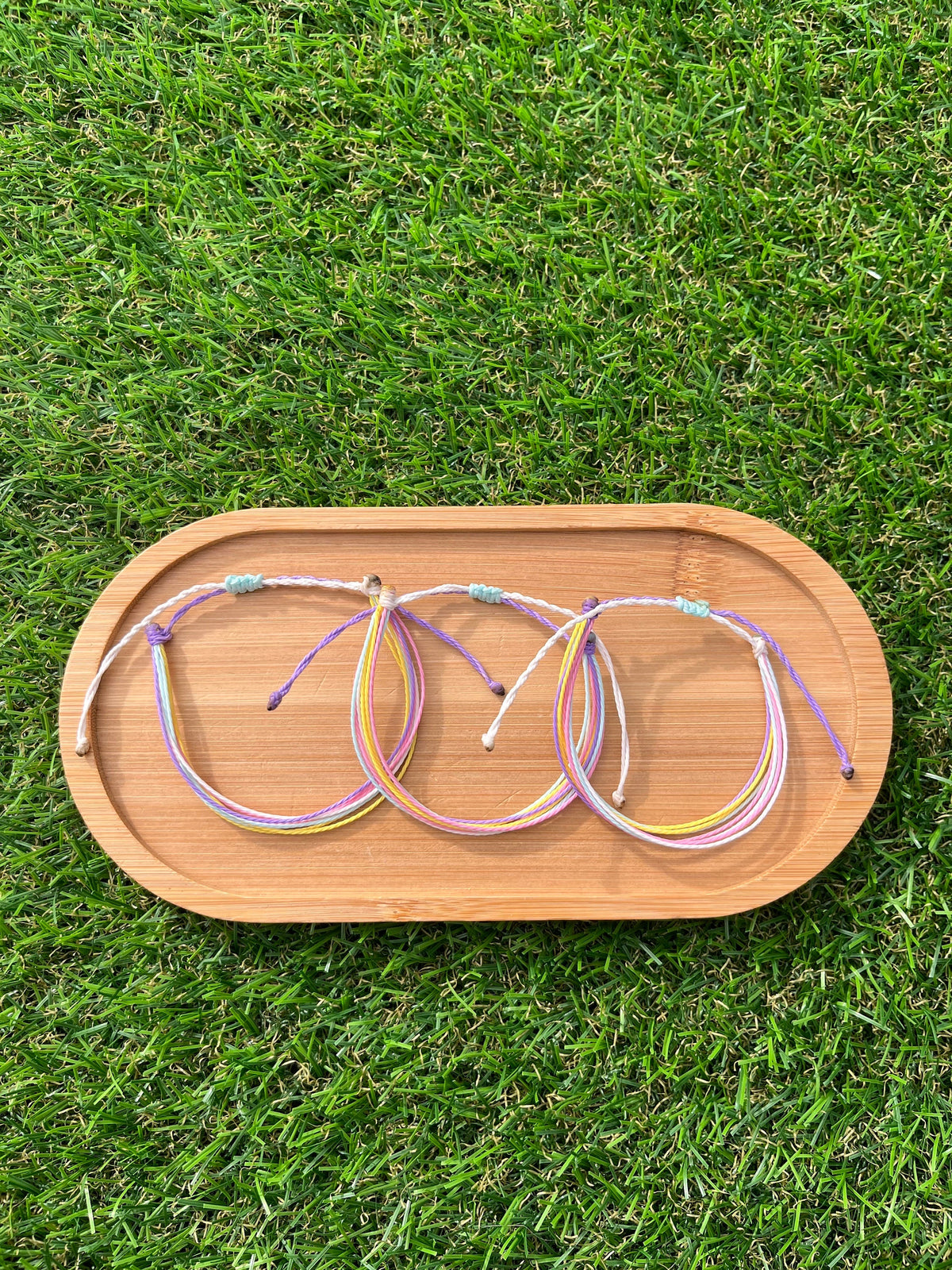 Pastel wax string bracelet