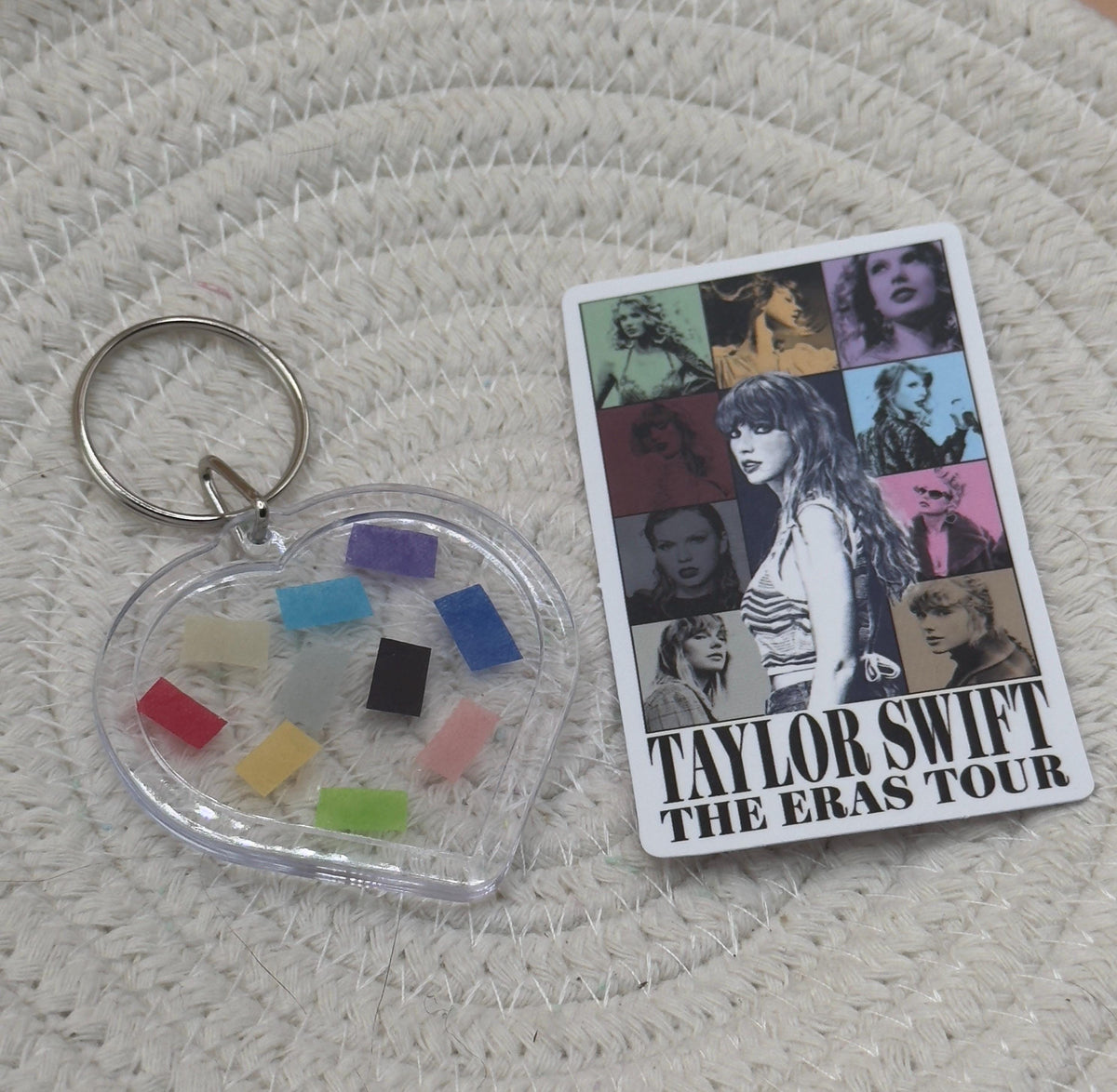 Eras Tour Genuine Confetti Keyring Taylor Swift Concert Souvenir Keychain