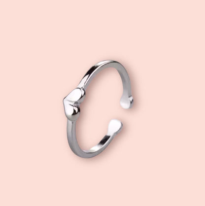 925 Sterling Silver Heart adjustable ring!