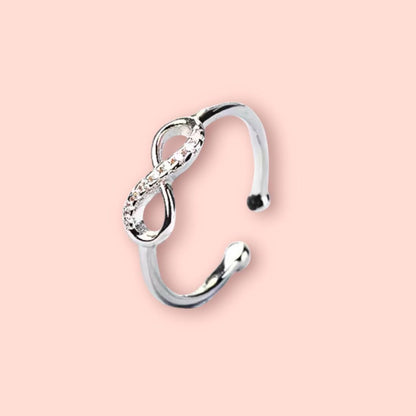 925 Sterling Silver Infinity Sparkle adjustable ring!